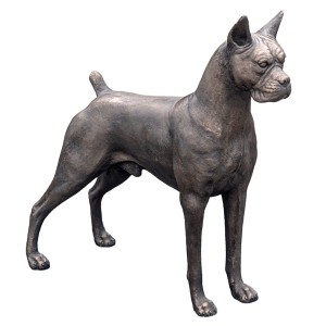 Standing Boxer Dog - Bronze Finish - 100cm