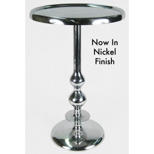 Pedestal Table D38cm - Aluminium - Nickel Finish