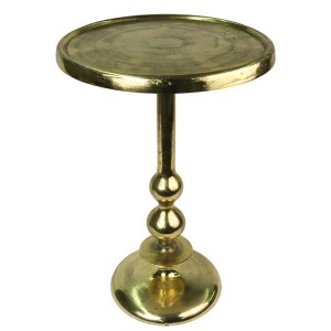 Aluminium Round Pedestal Table Brass Industrial Finish 39cm