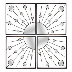 Square Star Burst Wall Art Mirror