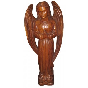 Suar Wood Angel Statue - 100cm