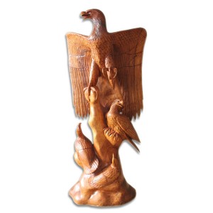 Hand Carved Suar Wood Eagle - 150cm