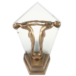 Art Deco Harmony Figurine Table Lamp + Free Bulb