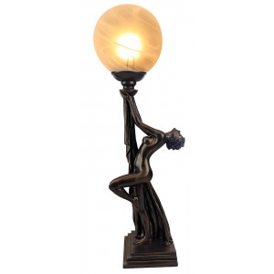 Art Deco Natasha Nude Lady Figurine Table Lamp + Free Bulb