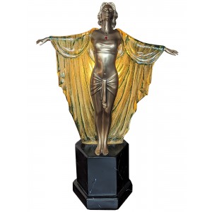 Art Deco Dancer Table Lamp 48cm + Free Bulb