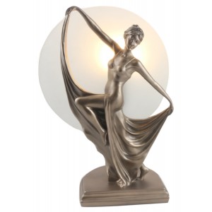 Art Deco Dancing Lady Figurine Table Lamp + Free Bulb