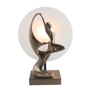 Art Deco Dancing Lady Figurine Table Lamp + Free Bulb