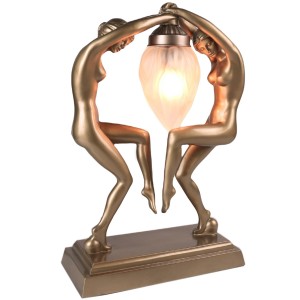 Twin Nude Dancing Lamp 38cm