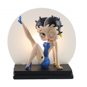Betty Boop Leg Up Lamp - Blue Glitter  23cm