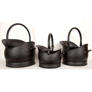 Set Of 3 Class Scuttles Black Finish 45cm