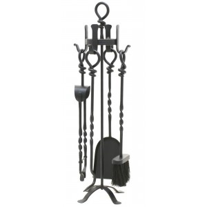 69cm Black Finish Twist Wrought Iron Companion