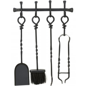58cm Black Wall Hanging Wrought Iron Companion Set 