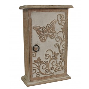 Mango Wood Butterfly Design Key Box