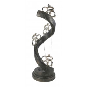 Electroplated Resin Sculpture Bike Rider Spiral