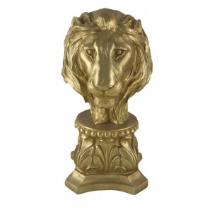 Lion Head Bust 36cm - Gold Finish