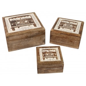 Mango Wood Jeep 4x4 Car Design Square Trinket Jewellery Boxes