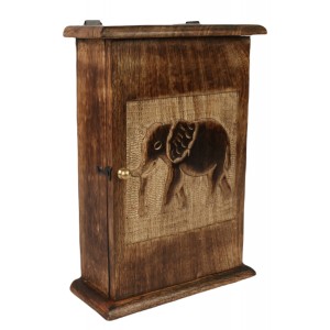 Mango Wood Key Box Elephant Design