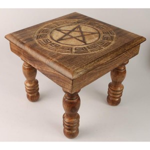 Mango Wood Star Design Plant Stand Stool