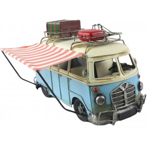 Blue Camper Van Canopy Tin Plate Model 40cm