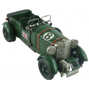 Vintage British Racing Green Car - 32cm 