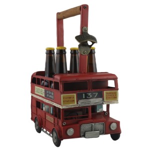 Red Double Decker Bus Bottle Carrier