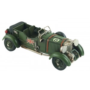 Vintage British Racing Green Car - 23cm