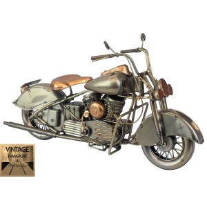 Motorcycle - Polished Metal - 37cm