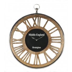 Round Wall Clock Wooden Numerals