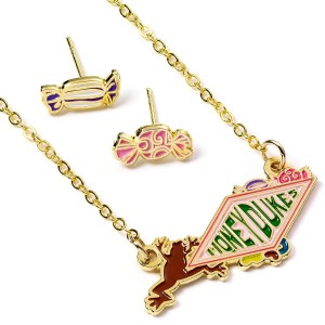 Official Harry Potter Honeydukes Logo Necklace and Earring Set