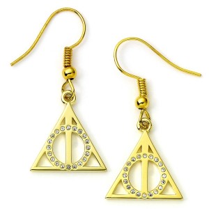 Official Harry Potter Deathly Hallows Earrings Embellished with Crystals