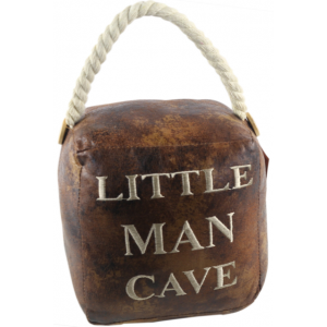 Square Faux Leather 'Little Man Cave' Doorstop 