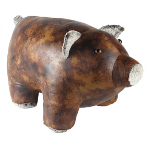Giant Faux Leather Pig Footstool - 65cm