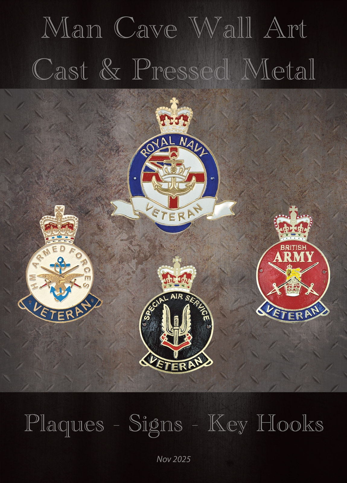  Man Cave Wall Art  / Cast Pressed Metal 